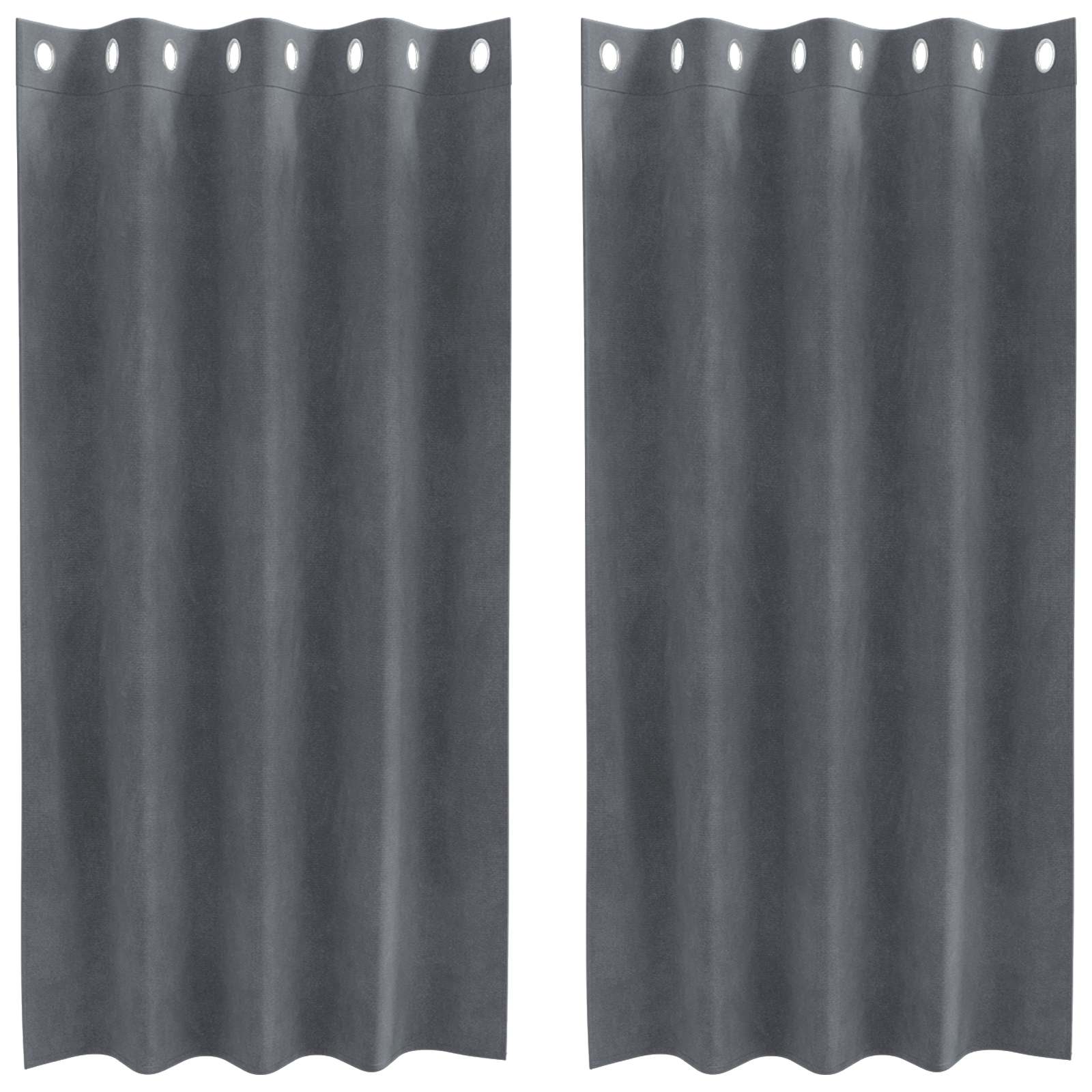 Tende oscuranti 2 pcs Grigio chiaro 140 x 175 cm Velluto | homemem39