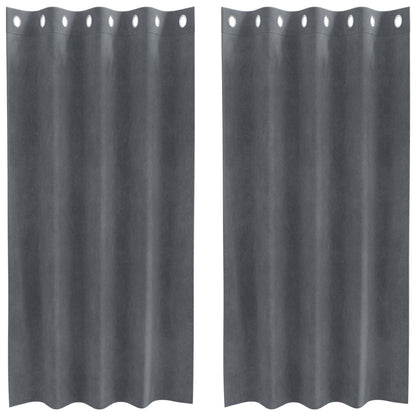 Tende oscuranti 2 pcs Grigio chiaro 140 x 175 cm Velluto | homemem39