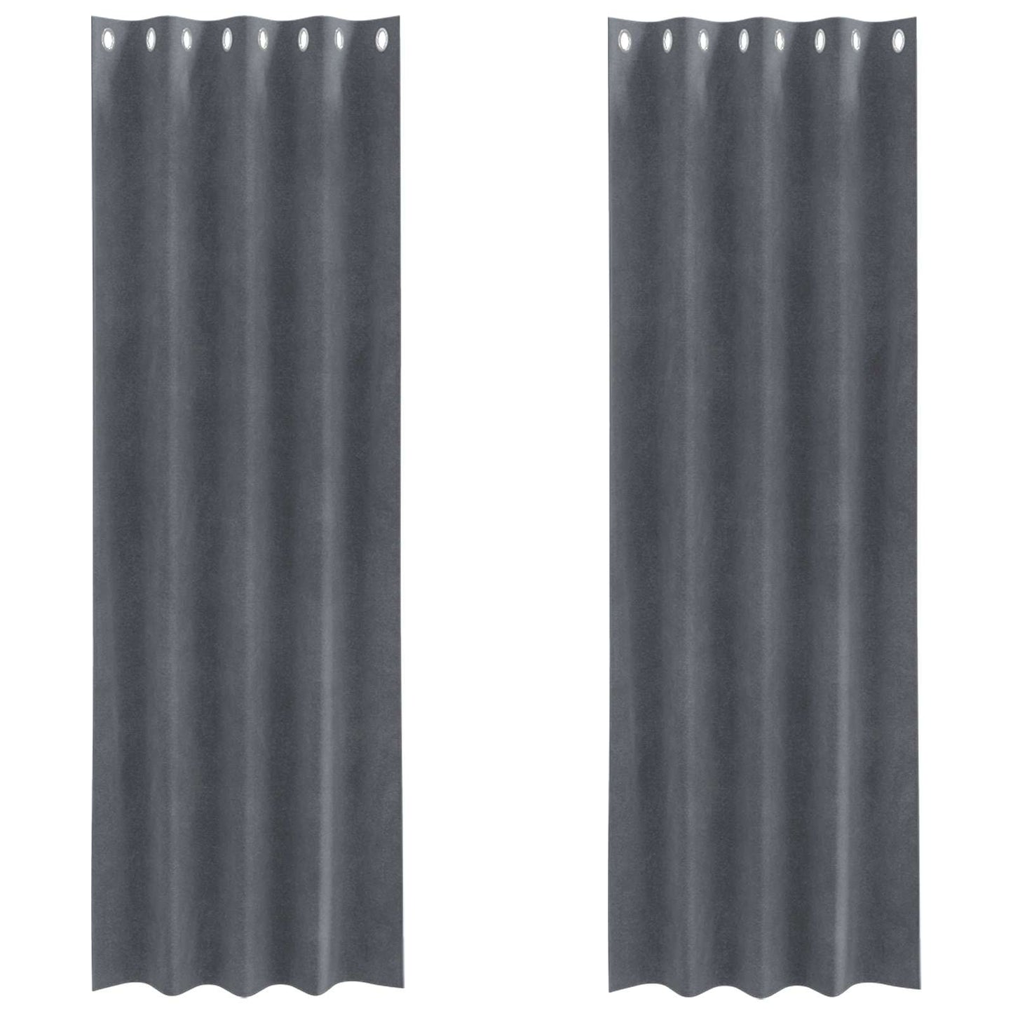 Tende oscuranti 2 pcs Grigio chiaro 140 x 245 cm Velluto | homemem39