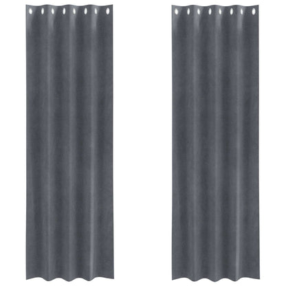 Tende oscuranti 2 pcs Grigio chiaro 140 x 245 cm Velluto | homemem39