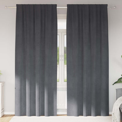 Tende oscuranti 2 pcs Grigio chiaro 140 x 225 cm Velluto | homemem39
