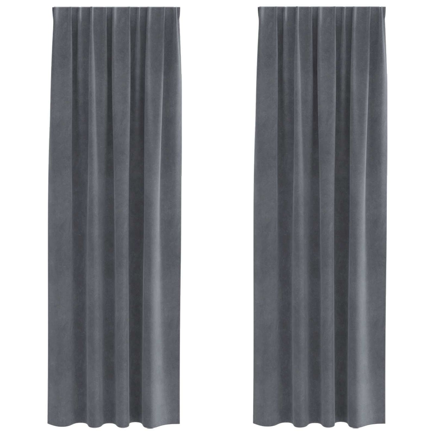 Tende oscuranti 2 pcs Grigio chiaro 140 x 225 cm Velluto | homemem39