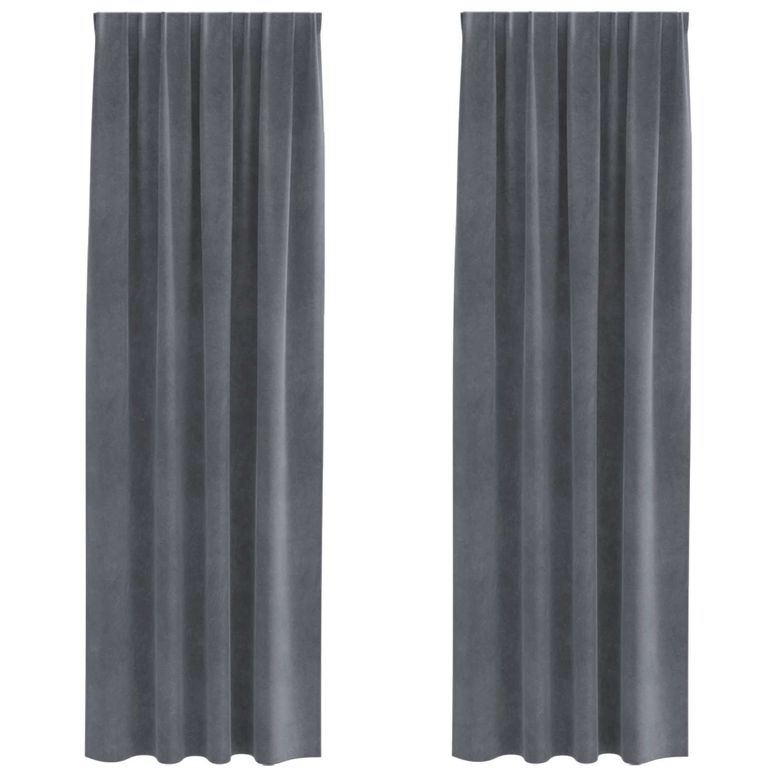 Tende oscuranti 2 pcs Grigio chiaro 140 x 245 cm Velluto | homemem39