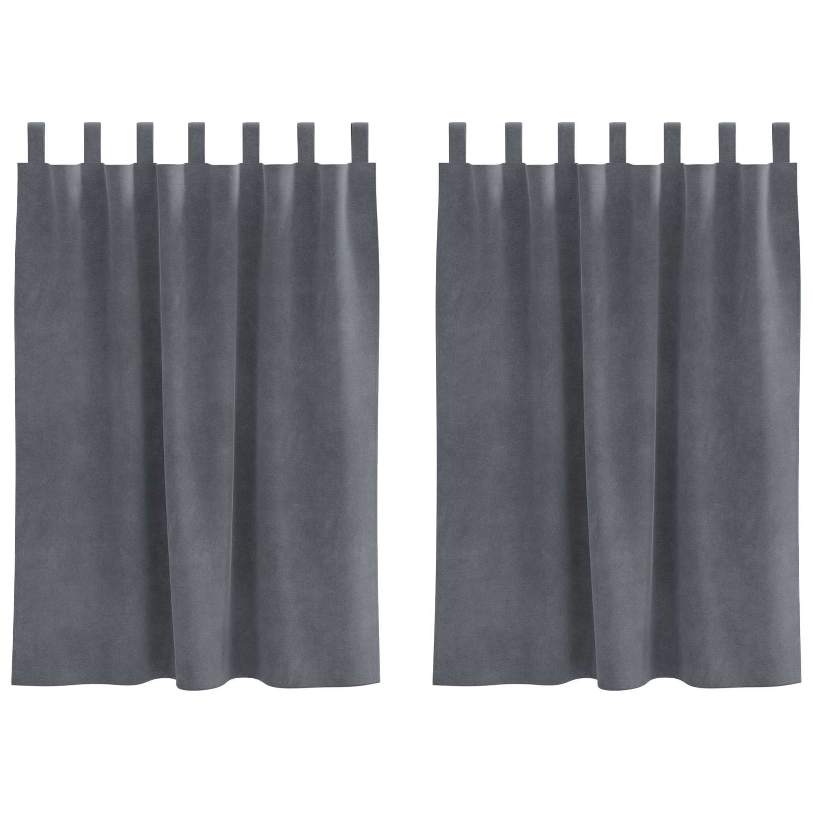 Tende oscuranti 2 pz Grigio chiaro 140 x 140 cm Velluto | homemem39