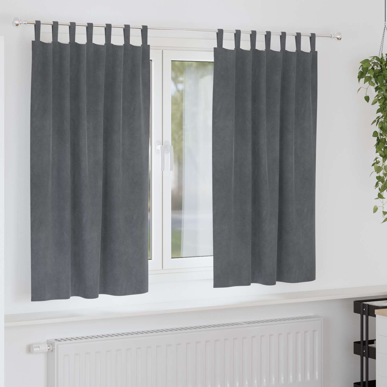 Tende oscuranti 2 pcs Grigio chiaro 140 x 175 cm Velluto | homemem39