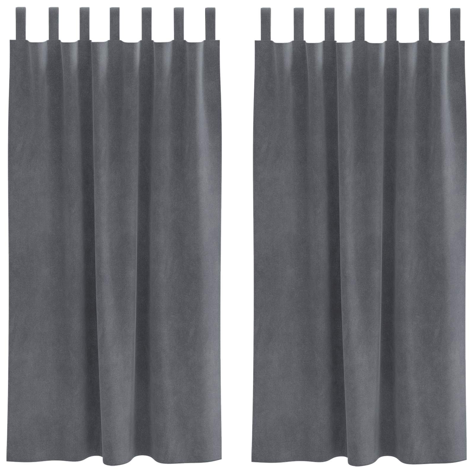Tende oscuranti 2 pcs Grigio chiaro 140 x 175 cm Velluto | homemem39