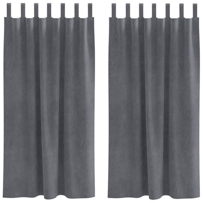 Tende oscuranti 2 pcs Grigio chiaro 140 x 175 cm Velluto | homemem39