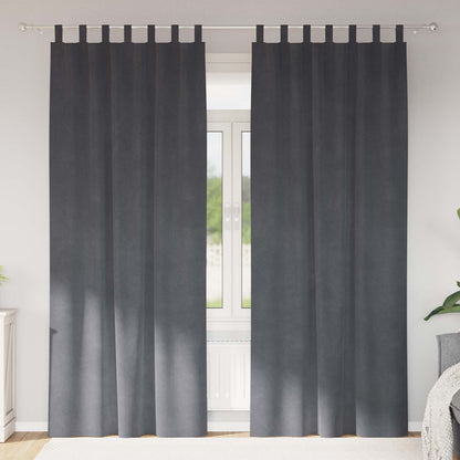 Tende oscuranti 2 pcs Grigio chiaro 140 x 225 cm Velluto | homemem39