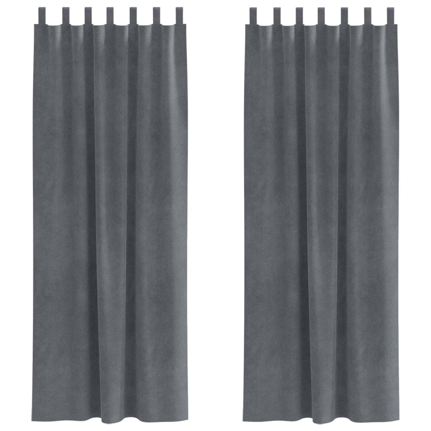 Tende oscuranti 2 pcs Grigio chiaro 140 x 225 cm Velluto | homemem39
