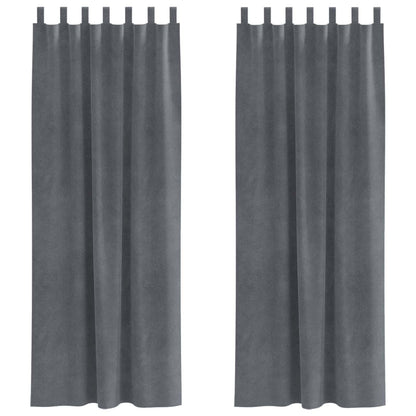 Tende oscuranti 2 pcs Grigio chiaro 140 x 225 cm Velluto | homemem39