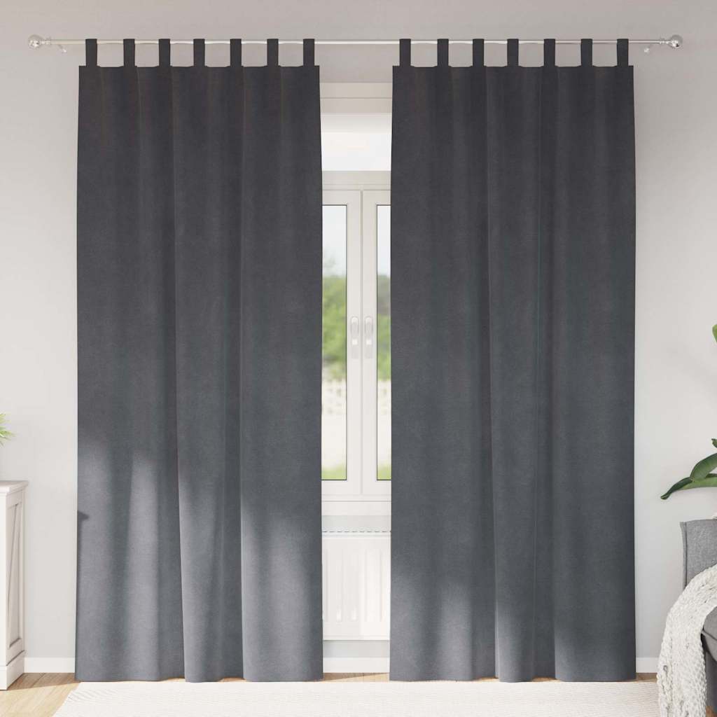 Tende oscuranti 2 pcs Grigio chiaro 140 x 245 cm Velluto | homemem39