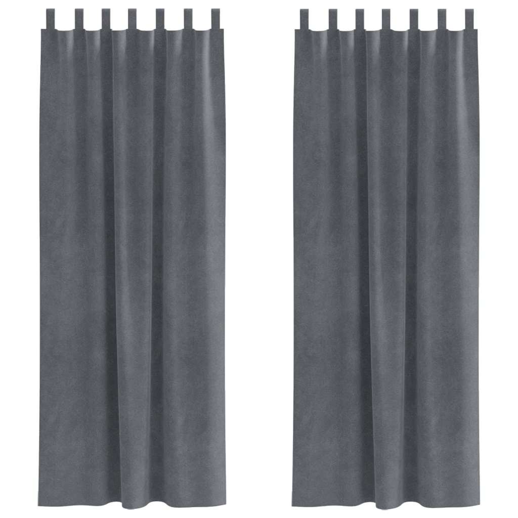 Tende oscuranti 2 pcs Grigio chiaro 140 x 245 cm Velluto | homemem39