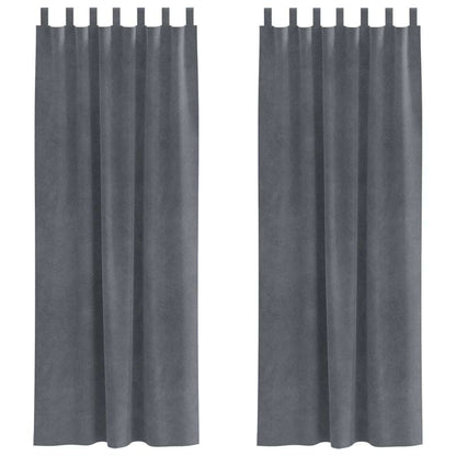 Tende oscuranti 2 pcs Grigio chiaro 140 x 245 cm Velluto | homemem39