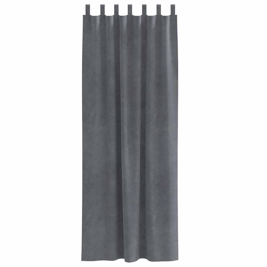 Tende oscuranti 2 pcs Grigio chiaro 140 x 245 cm Velluto | homemem39