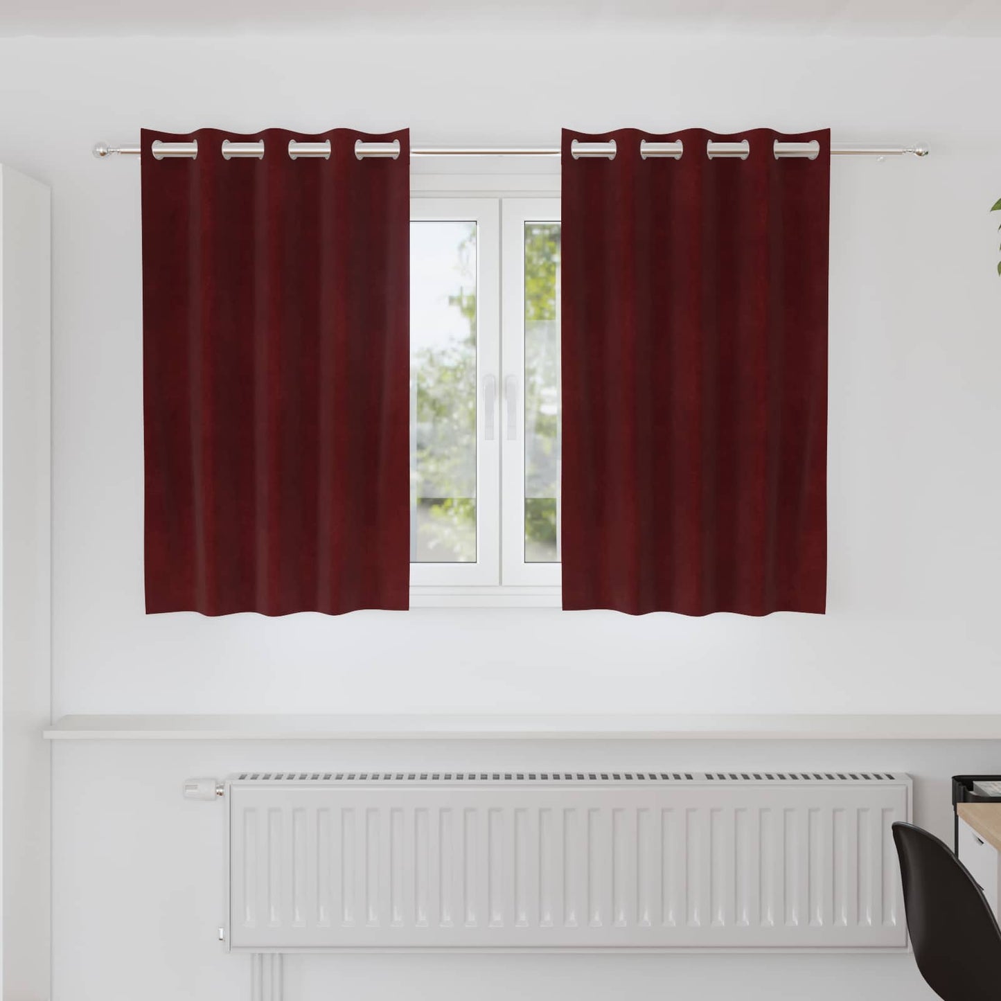 Tende oscuranti 2 pcs Rosso Vino 140 x 140 cm Velluto