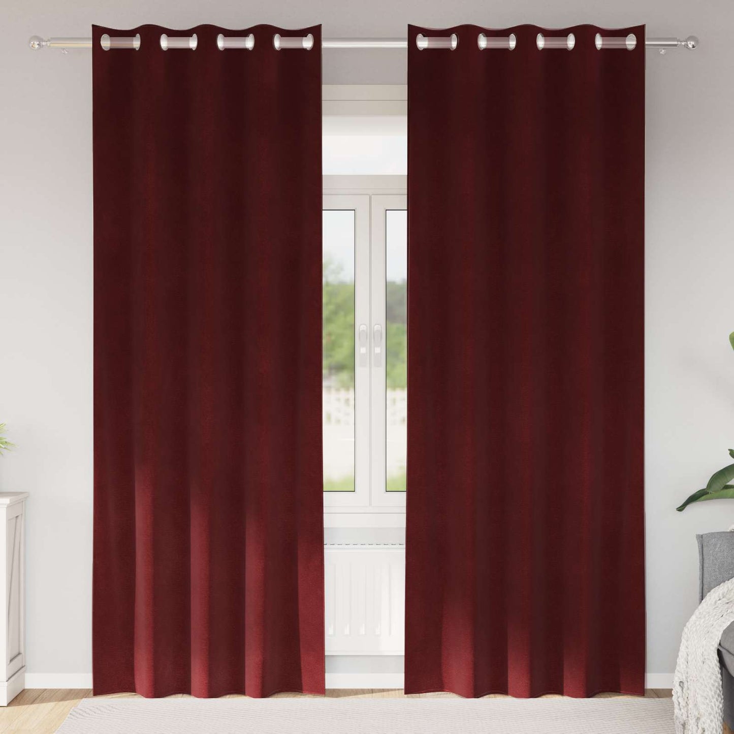 Tende oscuranti 2 pcs Rosso Vino 140 x 245 cm Velluto