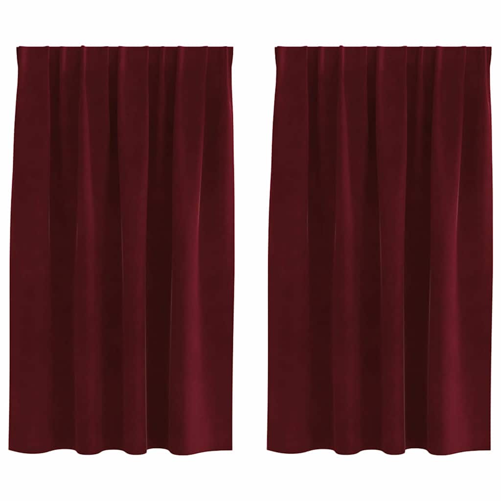 Tende oscuranti 2 pcs Rosso Vino 140 x 140 cm Velluto