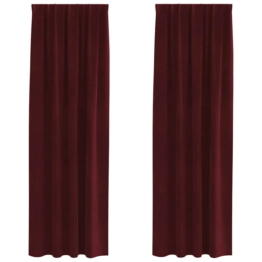 Tende oscuranti 2 pcs Rosso Vino 140 x 225 cm Velluto