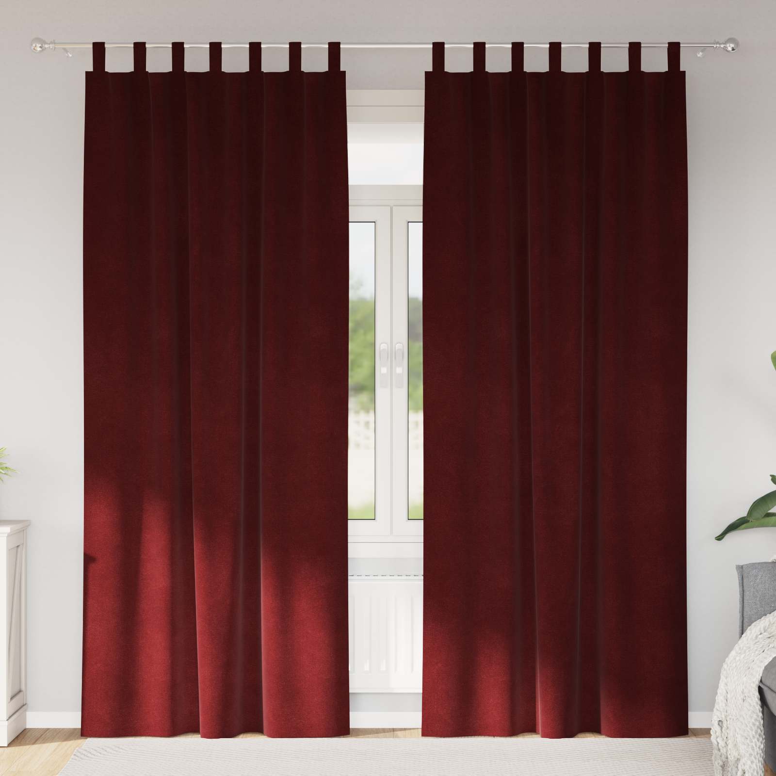 Tende oscuranti 2 pcs Rosso Vino 140 x 245 cm Velluto | homemem39