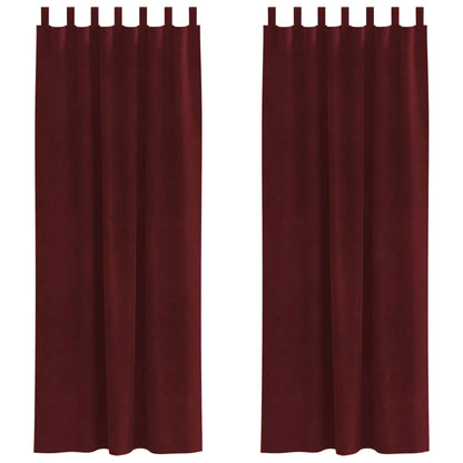 Tende oscuranti 2 pcs Rosso Vino 140 x 245 cm Velluto | homemem39