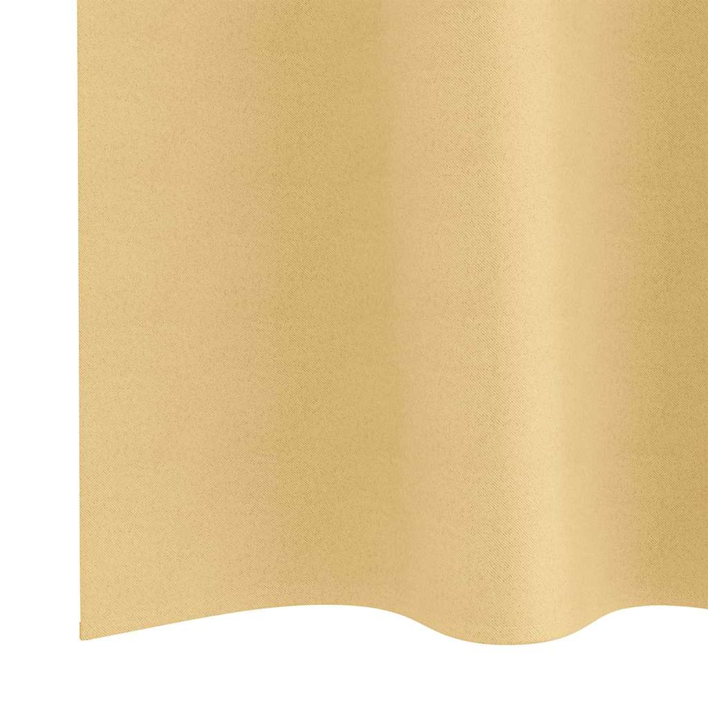 Tende Blackout con Anelli 2 pcs Beige 140 x 140 cm Poliestere | homemem39