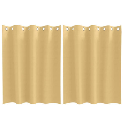 Tende Blackout con Anelli 2 pcs Beige 140 x 140 cm Poliestere | homemem39