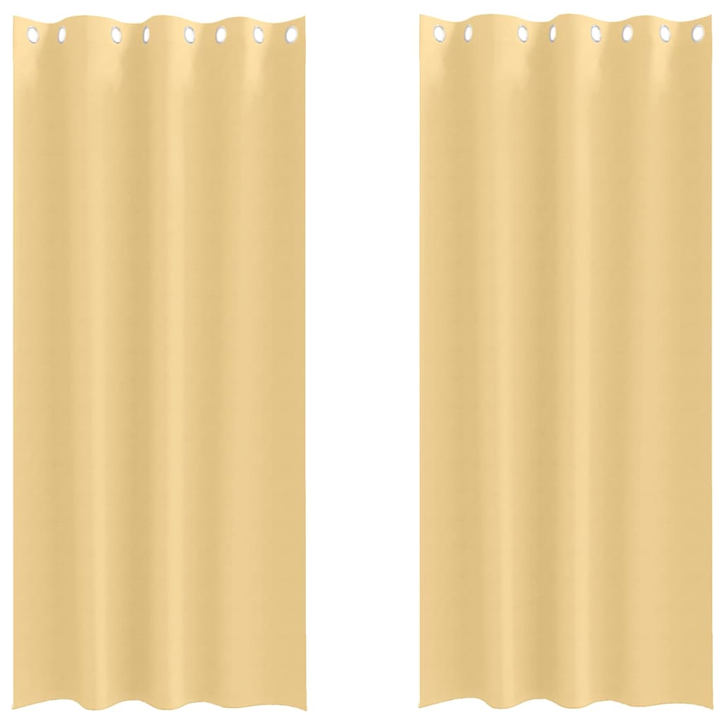 Tende Blackout con Anelli 2 pcs Beige 225 x 140 cm Poliestere | homemem39