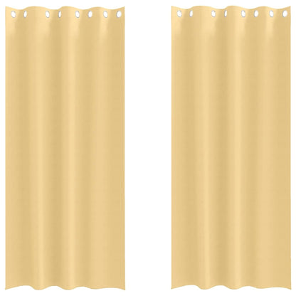 Tende Blackout con Anelli 2 pcs Beige 260 x 140 cm Poliestere | homemem39
