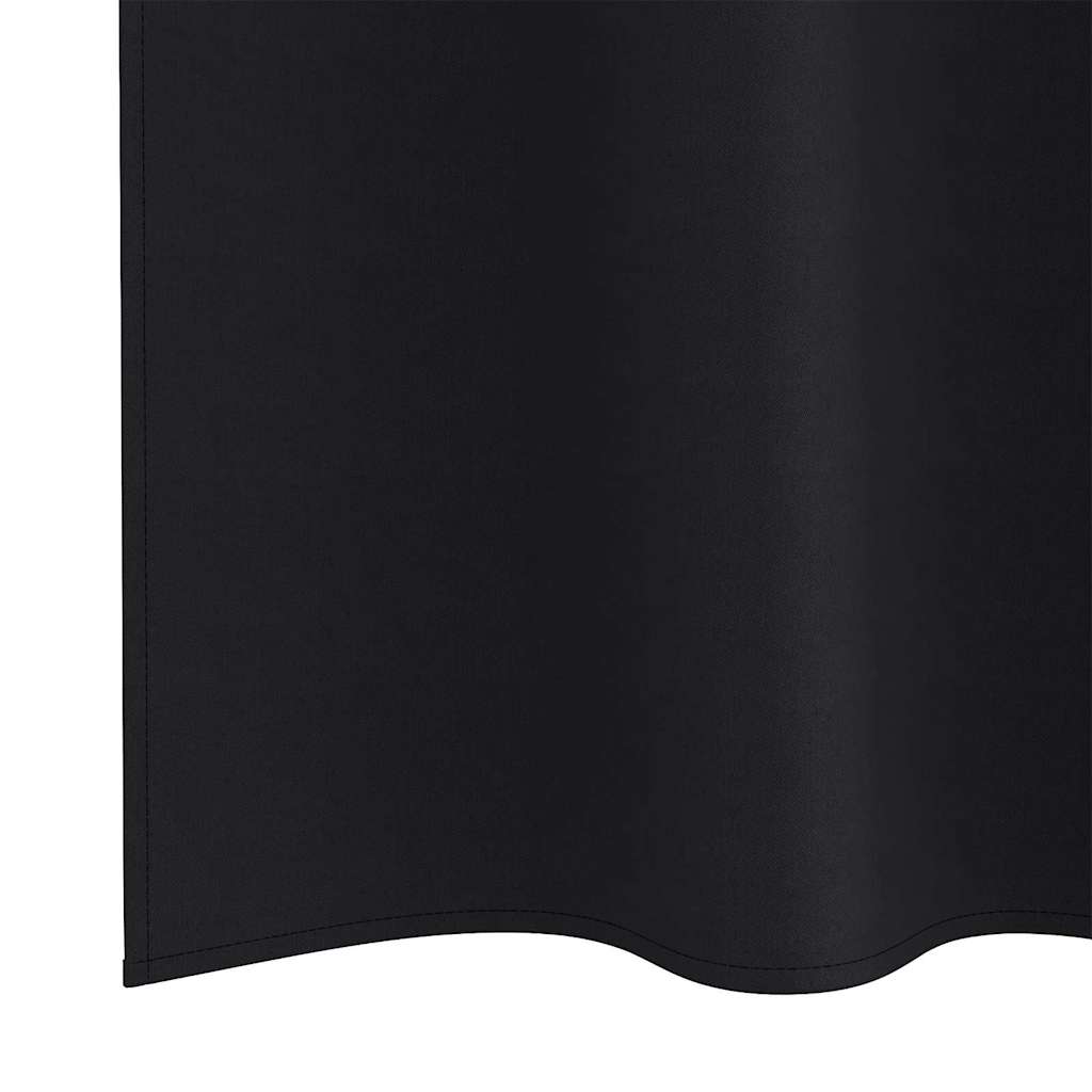 Tende Blackout con Anelli 2 pcs Nero 225 x 140 cm Poliestere | homemem39