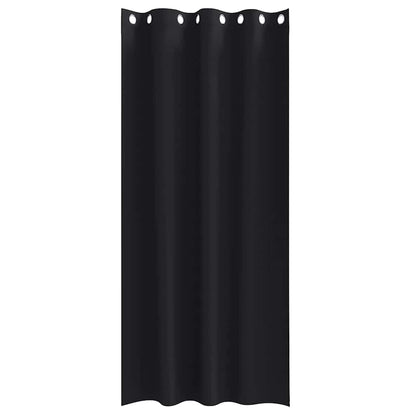 Tende Blackout con Anelli 2 pcs Nero 260 x 140 cm Poliestere | homemem39