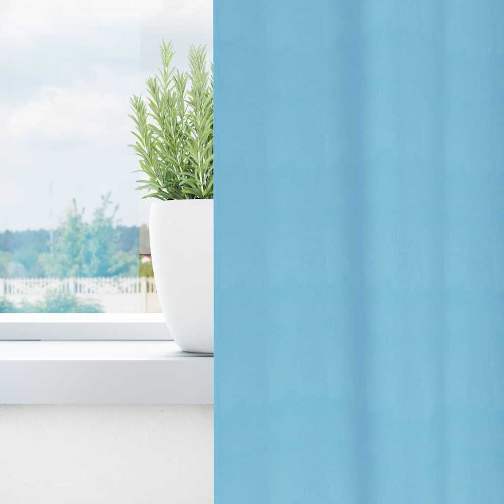 Tende Blackout con Anelli 2 pcs Blu Chiaro 140 x 140 cm | homemem39
