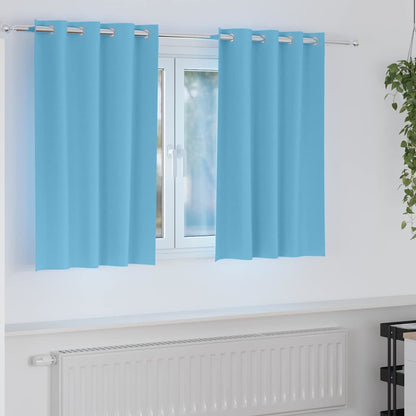 Tende Blackout con Anelli 2 pcs Blu Chiaro 140 x 140 cm | homemem39