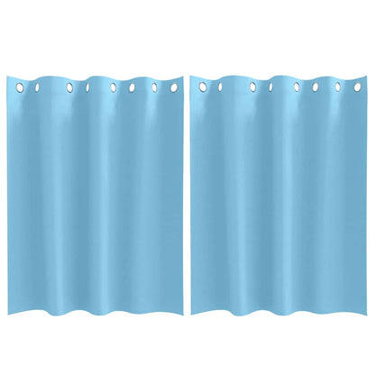 Tende Blackout con Anelli 2 pcs Blu Chiaro 140 x 140 cm | homemem39
