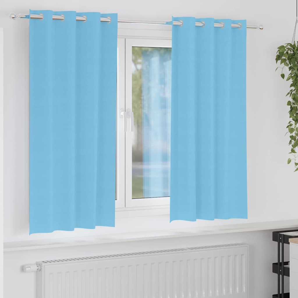 Tende Blackout con Anelli 2 pcs Blu Chiaro 175 x 140 cm | homemem39