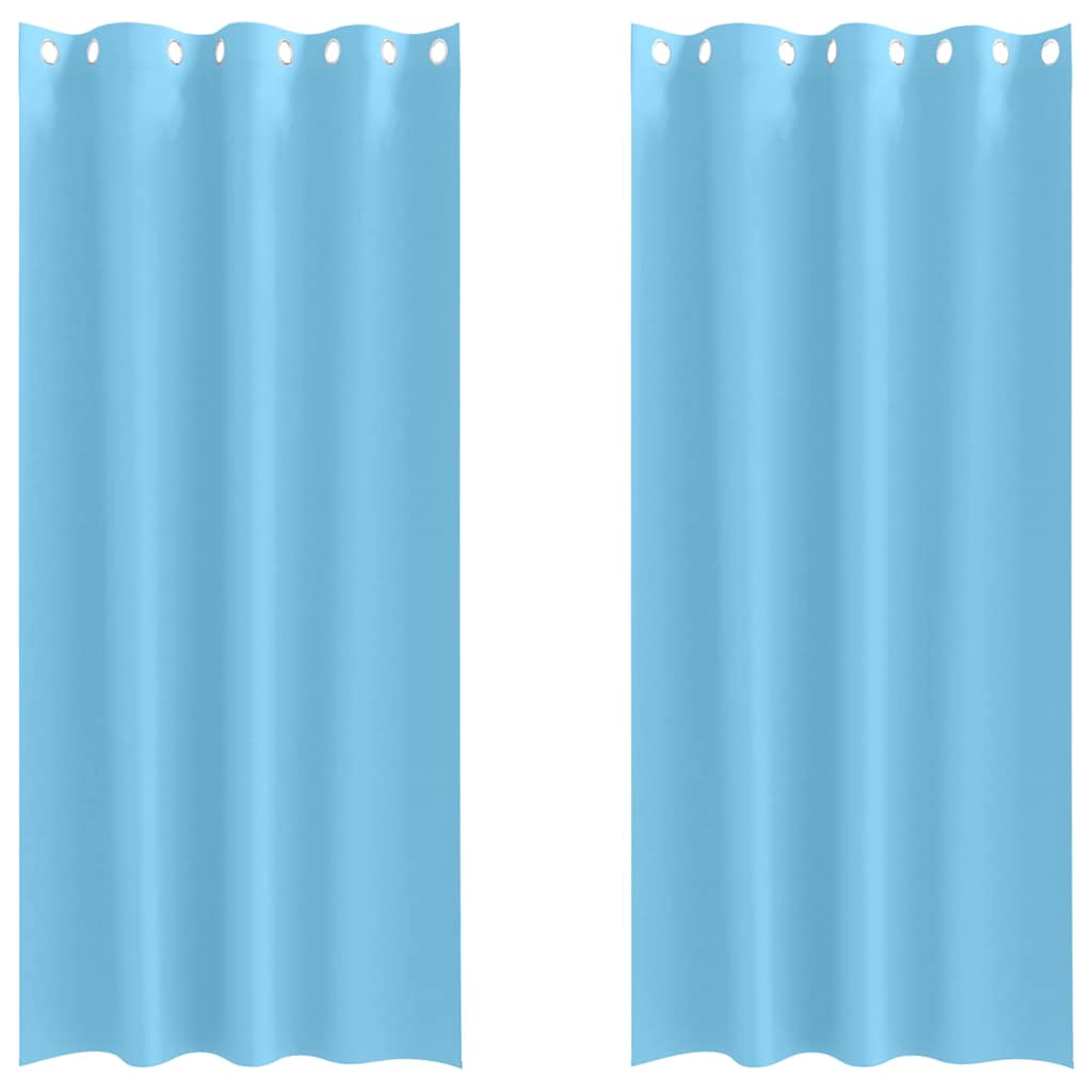 Tende Blackout con Anelli 2 pcs Blu Chiaro 225 x 140 cm