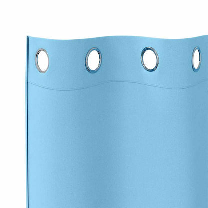 Tende Blackout con Anelli 2 pcs Blu Chiaro 245 x 140 cm | homemem39