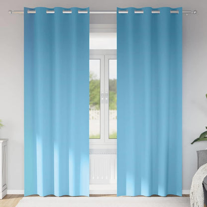 Tende Blackout con Anelli 2 pcs Blu Chiaro 245 x 140 cm | homemem39