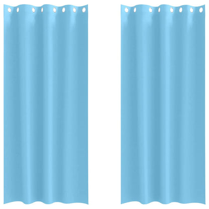 Tende Blackout con Anelli 2 pcs Blu Chiaro 245 x 140 cm | homemem39