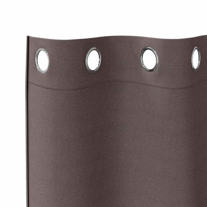 Tende Blackout con Anelli 2 pcs Marrone Scuro 140 x 140 cm | homemem39