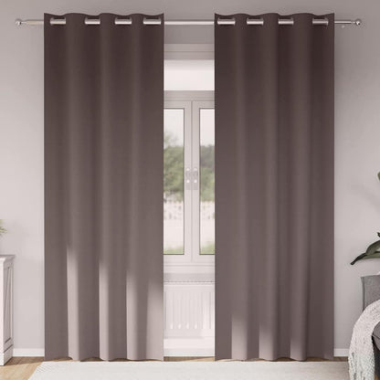 Tende Blackout con Anelli 2 pcs Marrone Scuro 245 x 140 cm | homemem39