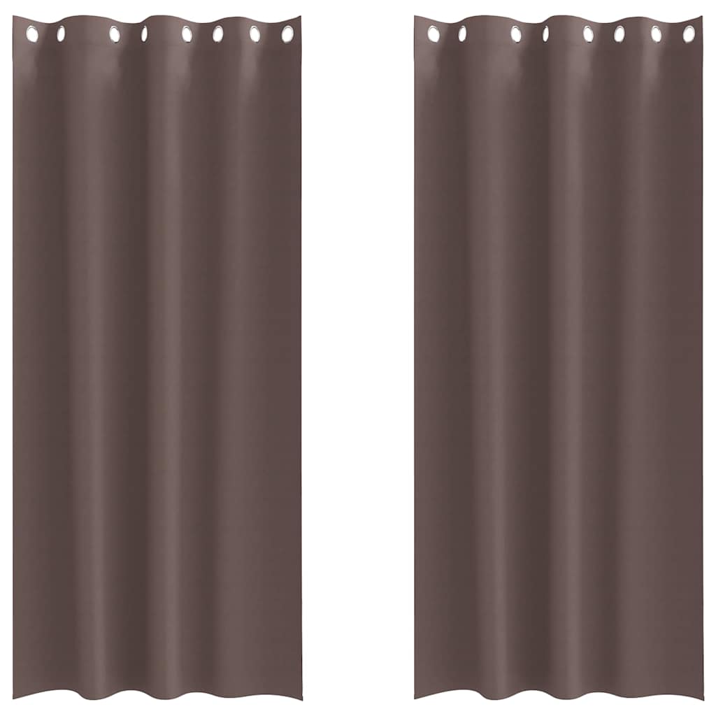 Tende Blackout con Anelli 2 pcs Marrone Scuro 245 x 140 cm | homemem39