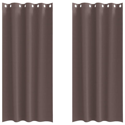 Tende Blackout con Anelli 2 pcs Marrone Scuro 260 x 140 cm | homemem39