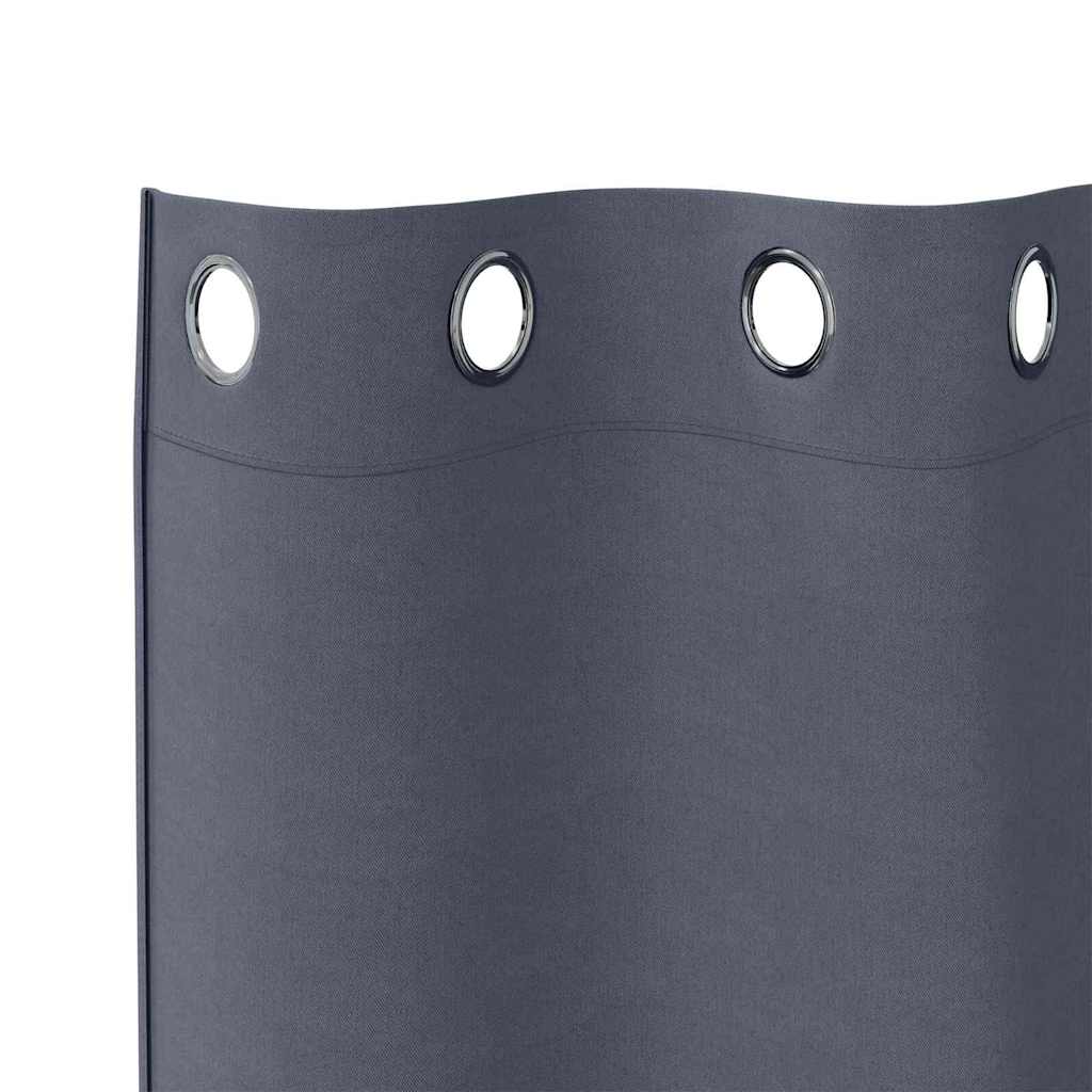 Tende Blackout con Anelli 2 pcs Antracite 225 x 140 cm | homemem39