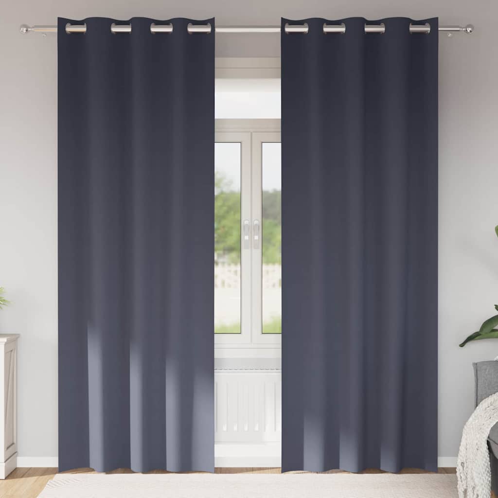 Tende Blackout con Anelli 2 pcs Antracite 245 x 140 cm | homemem39