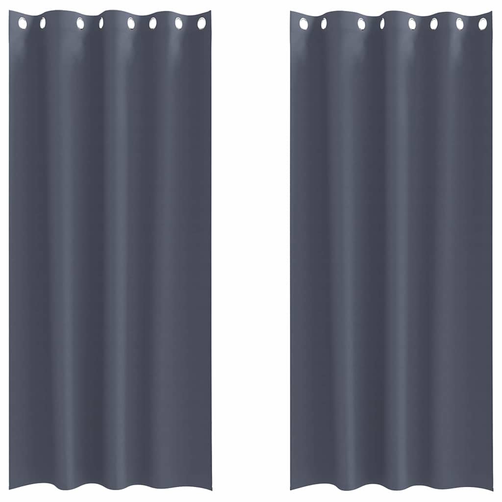 Tende Blackout con Anelli 2 pcs Antracite 245 x 140 cm | homemem39