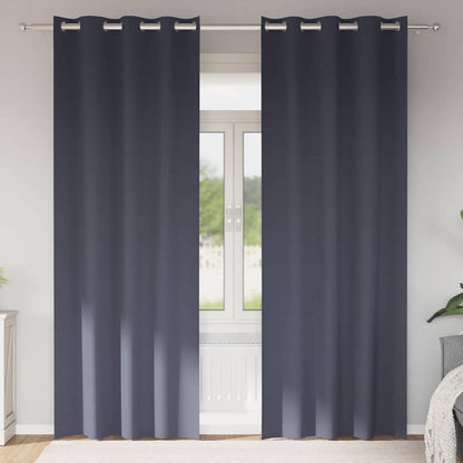 Tende Blackout con Anelli 2 pcs Antracite 260 x 140 cm | homemem39