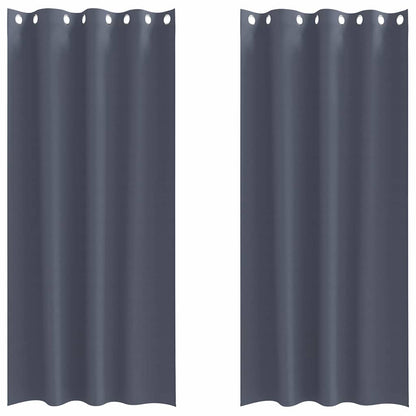 Tende Blackout con Anelli 2 pcs Antracite 260 x 140 cm | homemem39