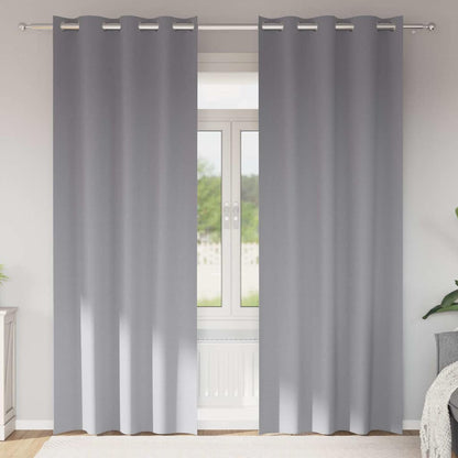 Tende Blackout con Anelli 2 pcs Grigio chiaro 225 x 140 cm | homemem39