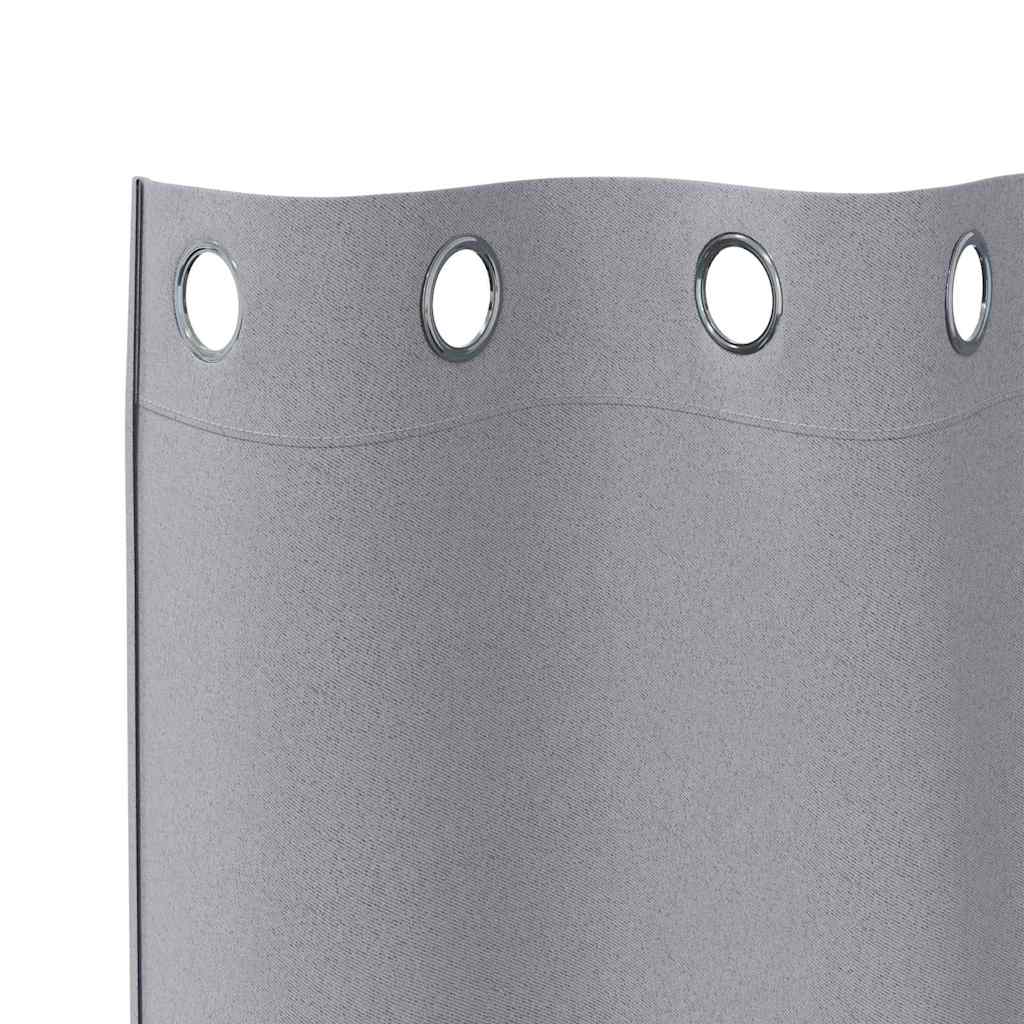 Tende Blackout con Anelli 2 pcs Grigio chiaro 245 x 140 cm | homemem39
