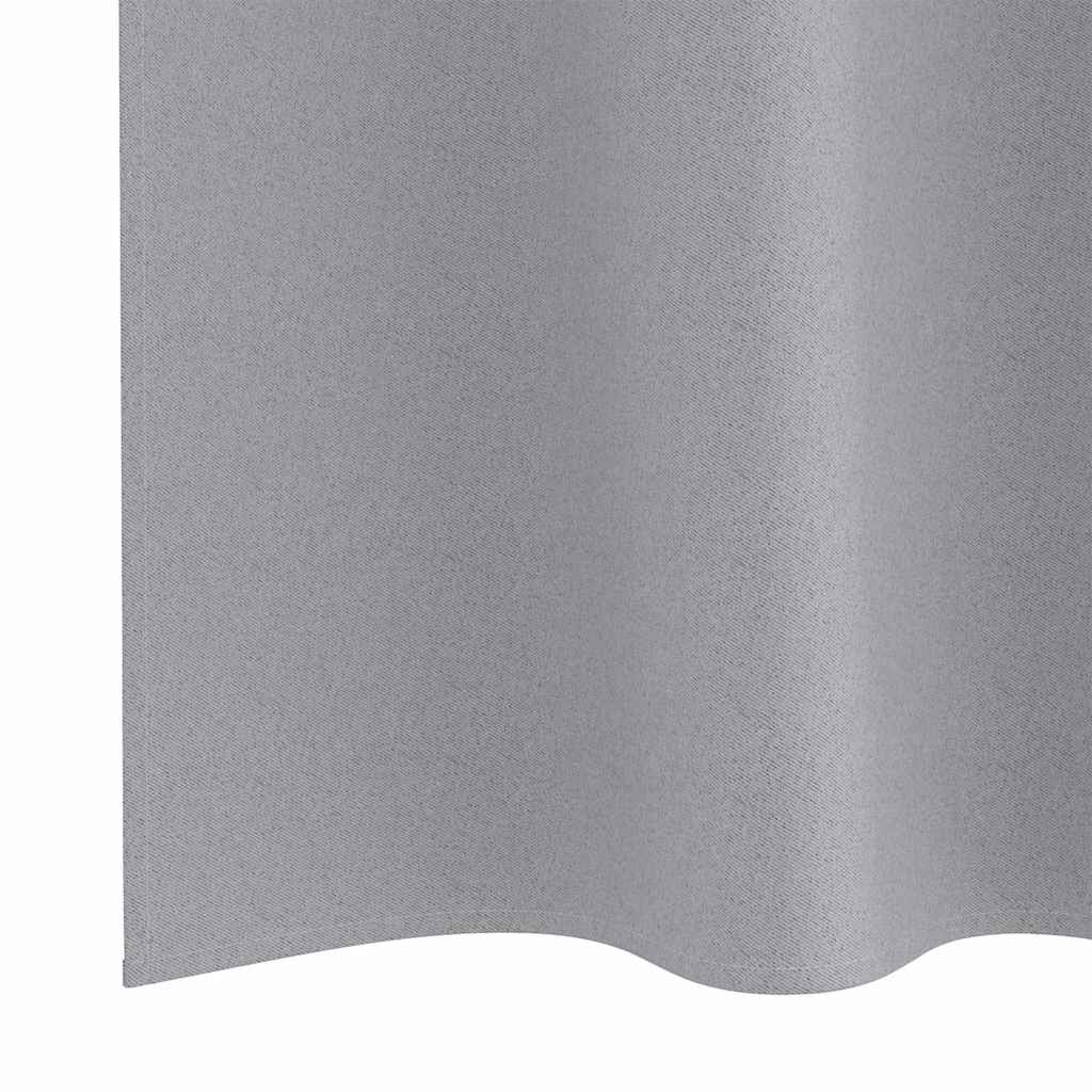 Tende Blackout con Anelli 2 pcs Grigio chiaro 245 x 140 cm | homemem39